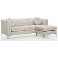 thumbnail image 3 of Home Square 2-Piece Set with Velvet Sofa Chaise and Loveseat in Ivory, 3 of 15