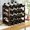 Ebony Dual Layer, variant on Bamboo Wine Rack Holder Bar Cabinets Stackable Storage Cube Tabletop for Champagne Multilayer DIY Assembled Natural Wood Bottle Holder for Kitchen Countertop