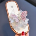 thumbnail image 4 of JDQJBZ Girl's Slippers Sparkly Butterfly Slide Sandals Soft Sole Beach Flip Flops Summer Kids, 4 of 5