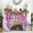 thumbnail image 5 of Safeglitz Artificial Wisteria Vine Hanging Flowers, 20-Bunch Set for Garden or Wedding Decor, Lifelike Cloth Petals for Romantic & Elegant Cascading Display, 91CM Length, 5 of 9