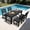 Black, variant on SERWALL 7-Piece HDPE Outdoor Dining Table Set, All-Weather 67-Inch Patio Table and 6 Armless Chairs for Deck, Lawn or Garden, Grey
