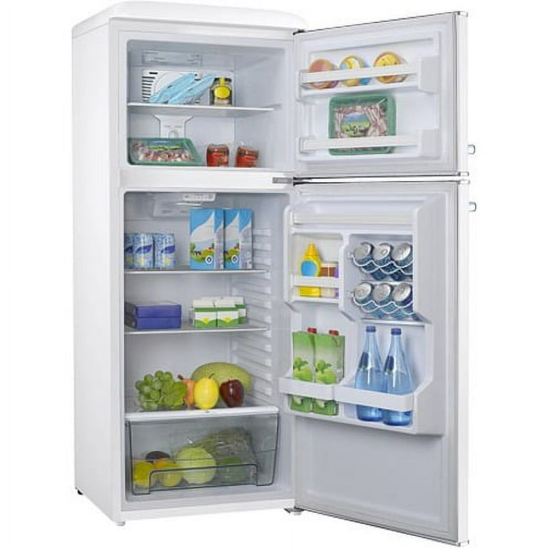 Galanz GLR10TWEEFR 10 cu. ft. Retro Frost Free Top Freezer Refrigerator,  Milkshake White 