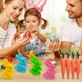 thumbnail image 3 of Moocorvic 8Pcs Flocking Easter Bunny and Artificial Carrot Easter Tabletop Decorations Party Supplies Gifts for Kids, 3 of 7