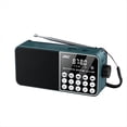 thumbnail image 1 of Altavoz Portátil con Radio Compatible con Tarjeta TF, Radio FM Digital, Pantalla LED, Reproductor de MP3 Estéreo para Personas Mayores, Color Azul Pavo Real., 1 of 10