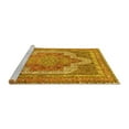 thumbnail image 2 of Ahgly Company Machine Washable Indoor Rectangle Medallion Yellow Traditional Area Rugs, 7' x 9', 2 of 4