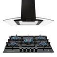 thumbnail image 1 of Combo SASSARI SUPRA Parrilla Piacere Glass 76 y Campana Cc-76-Black C7-34-CC, 1 of 7
