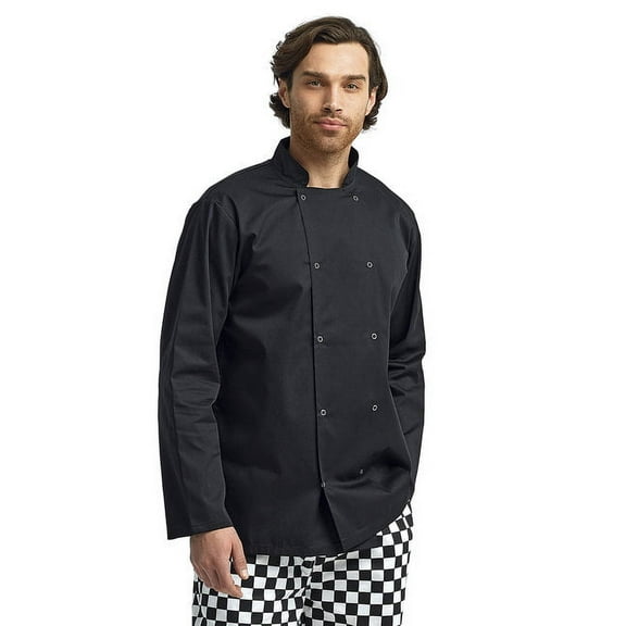 Artisan Collection by Reprime RP665 Ten Studded Front Chef Coat-Black-2XL