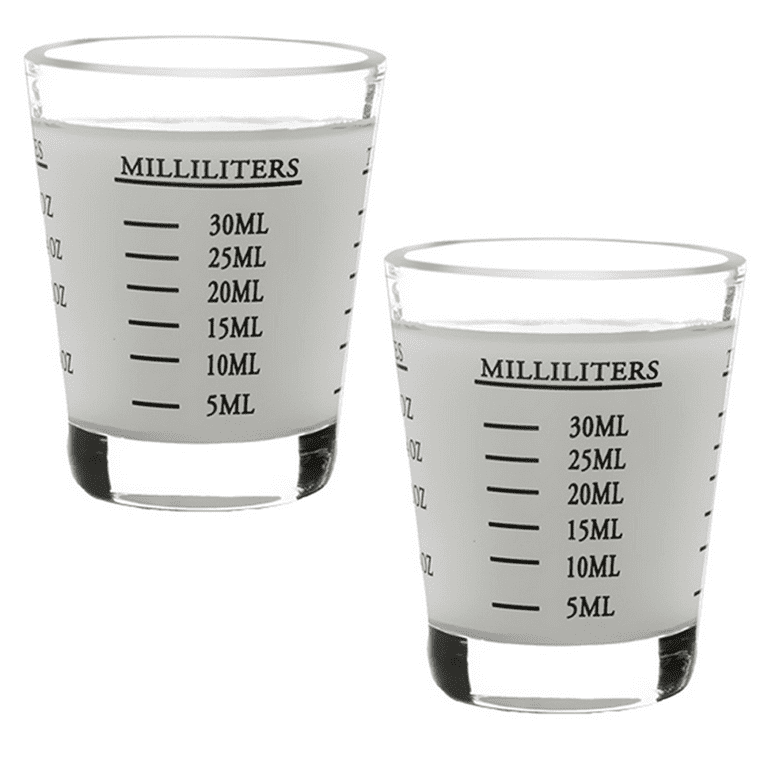 Safe and Versatile Shot Glass Measuring Cups - Perfect for Children and BakingSet of 2 - Red