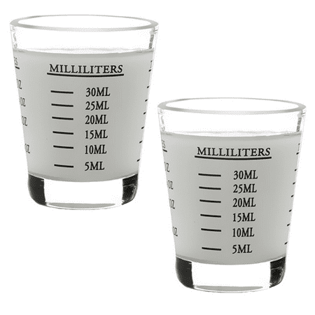 

Shot Glasses Measuring Cup Round Liquid Heavy Glass Espresso Shot Glass Measured Cups Black 2