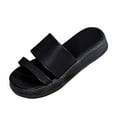 thumbnail image 2 of Maoxin Women's Sandals Fashion Casual Summer Round Head Solid Color One Line Thick Soled Sandals Ladies Sandals Black 40, 2 of 6