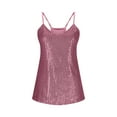 thumbnail image 5 of Hvot&aat Women Sexy Sequin Tank Tops Sparkle Glitter Cami Sleeveless Solid Round-neck Blouse, 5 of 7