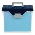 thumbnail image 2 of Office Depot Small Mobile File Box, Letter Size, Clear/Blue, 111092, 2 of 2
