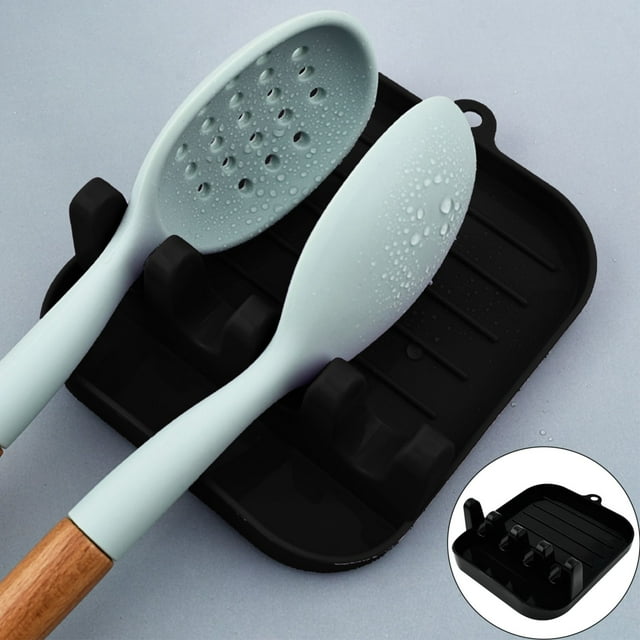 Yttmshdga Rack Multi Utensil Spoon Holder With Drip Pad Anti Slip And Heat Kitchen And Grill Spoon Holder Suitable For Spatulas Spoons Tongs Kitchen Small Tools And Cooking Accessories