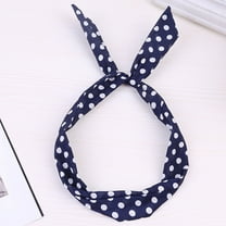 IDALL Hair Bands for Women'S Hair Hair Bows Paisley Rockabilly Wired Headband Polka Dot Tartan Retro Scarf Wire Hair Band Hair Accessories Navy One Size