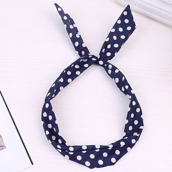 Xihbxyly Liquidación de verano Diadema con alambre estilo rockabilly estampado de cachemira Bufanda de cuadros escoceses con lunares Cabello con alambre