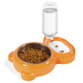 thumbnail image 1 of Set de cuencos para comida y agua para mascotas con dispensador de agua, color naranja, 1 of 8