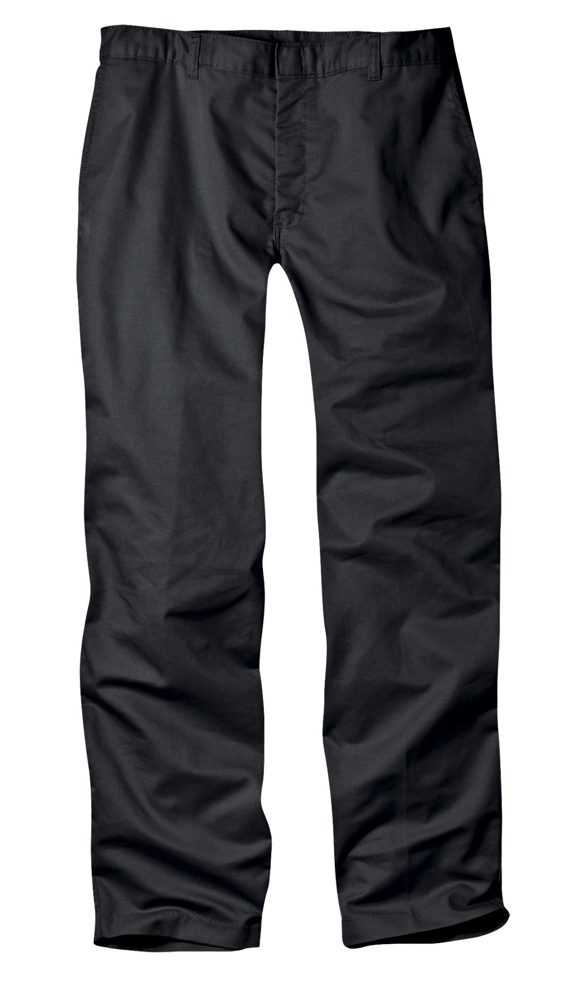 dickies men's young adult sized flat front pant, black, 31x32 - Walmart.com