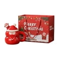 thumbnail image 3 of Taza de cerámica navideña, taza de café, accesorio fotográfico hecho a mano con tapa y cuchara, taza de leche, taza de té para cocina, bar, fiesta, Papá Noel, 3 of 8