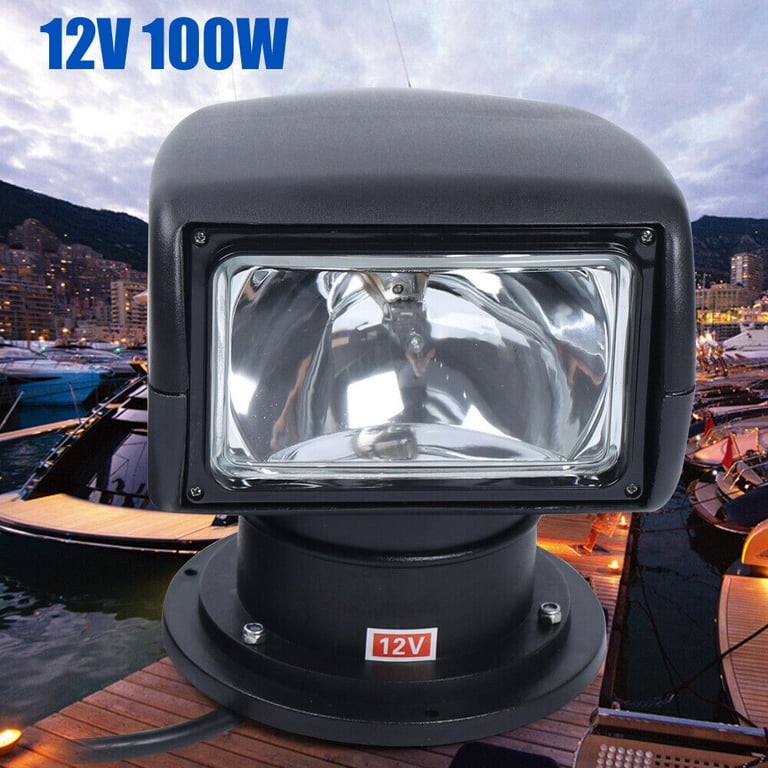 12V Marine Car Truck Boat Remote Control Spotlight, Boat Search Light 100W  