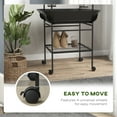 thumbnail image 4 of PawHut Bird Stand with Wheels for Indoor Outdoor Small Parrot, Dark Gray, 4 of 9