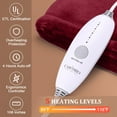 thumbnail image 3 of Heated Throw Electric Blankets, Reversible Two-Color Flannel Heating Blanket, Soft Heated Throws for Couch with 5 Heat Settings and 4 Hours Auto Shut Off,Red, 50"× 60", 3 of 7