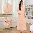 thumbnail image 3 of Robes for Women, LOFIR Long Womens Robes, Cozy Soft Fluffy Fleece Front Zipper Robe, Warm Plush Winter Bathrobe with Side Pockets, Coral, M, 3 of 7