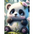 thumbnail image 1 of 30x40cm Adultos Niños 5d Diy Diamond Art Painting Set - Panda Mignon Aux Grands Yeux, Broderie Diamants, Set De Peinture Sur Toile Avec Cristau, 1 of 5