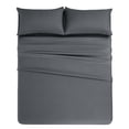 thumbnail image 3 of DBOZE Bedding, Bed Sheets Set 4 Piece Bedding Brushed Cotton Blend Shrinkage and Fade Resistant Easy Care,Dark Blue, Cal King, 3 of 3