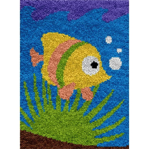 Latch Hook Kits, Tropical Fish | Latch Hooking Kits Embroidery Set Cross Stitch Latch Rug Hook,Needlework Cushion Cover Hand Craft Crochet for Great Family 50×38cm/20*15in