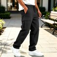 thumbnail image 6 of BXJX Boys Cargo Pants, Fall Casual Multi Pocket Elastic Waist Waffle Knit Trousers Black Size 12-13 T, 6 of 8