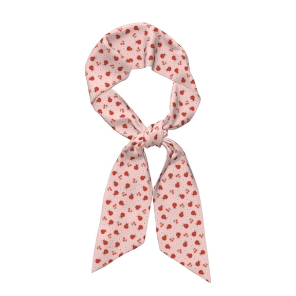Xecao Ladybug With Flower Pattern Large Satin Head Scarf - Satin Hair Scarves Silk Bandana Scarf Headscarf Silk Feeling Scarf for Women