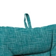 thumbnail image 6 of Jordan Manufacturing 38" x 21" Sketch Opal Teal Crosshatch Rectangular Outdoor Wrought Iron Chair Cushion with Ties and Hanger Loop, 6 of 11