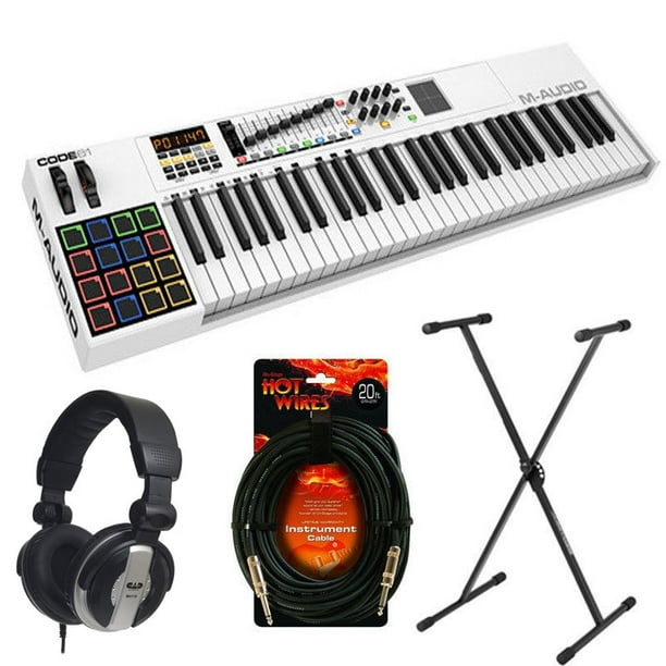 MAudio Code 61Key USB/MIDI Keyboard Controller + Stand + Headphones