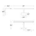thumbnail image 5 of WAC Lighting Uptown 25" LED Adjustable Aluminum Picture Light in Brushed Nickel, 5 of 5
