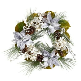 Nearly Natural 24 in. Pumpkins and Pine Cones Plastic Artificial Wreath, Multico retailer