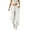 White, variant on Athletic Pants for Womens Solid Color Drawstring Elastic Waist Drying Hiking Pants with Pockets M