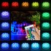 thumbnail image 3 of Juego de 4 luces subacuáticas RGB de 13 LED, impermeables, para acuario, piscina, estanque, con control remoto, 3 of 8