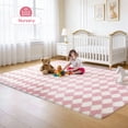 thumbnail image 4 of CozyDesg Large Rugs,5'x7' Soft Fluffy Shag Indoor Floor Carpet for Living Room Bedroom Dining Room Office Home Decor,Pink & White, 4 of 8