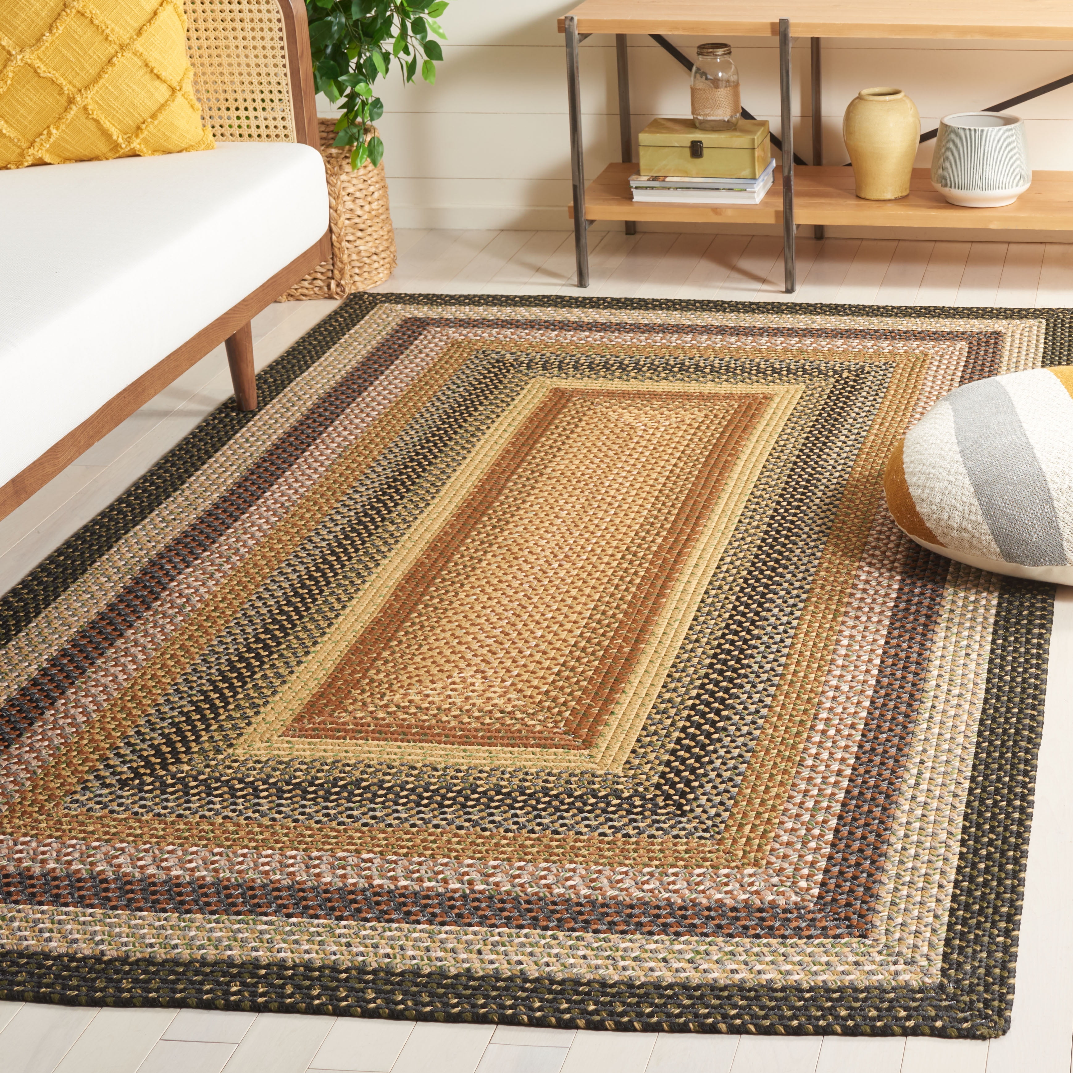 Safavieh Braided Ellen Bordered Machine Washable Reversible Area Rug, Multi, 5' x 8'