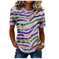 thumbnail image 1 of Tops de Cuello Redondo para las Mujeres de Moda Loose Fit Impresa Blusa de Manga Corta con Tela Suave, Casual Casual Camiseta para Uso Diario en Casa O Trabajo, 1 of 6