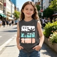 thumbnail image 4 of Tank Top for Girls Sleeveless Beach Tee Graphic Tank Top Summer Clothes Boys Casual Tank Top Size 2-15 Years, 4 of 4