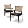 thumbnail image 1 of Eastvita 2 PCS Patio Wicker Chairs Set - Outdoor Beach Chair with Metal Frame Square Pattern Design Suitable for Lawn Deck Porch Balcony Poolside Backyard Garden, 1 of 7