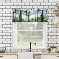 thumbnail image 4 of Forest Kitchen Valance Curtain, Watercolor Style Nature Woodland Green Forest Mountain Plant Pattern Window Treatment Rod Pocket Drapes for Bedroom Office Living Room Cafe Decor 54x18inch, 4 of 6