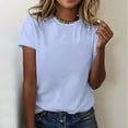 thumbnail image 2 of Women's Classic Everyday Short Sleeve Solid Casual Round Neck T-Shirt for Versatile Styling and Comfort, 2 of 5