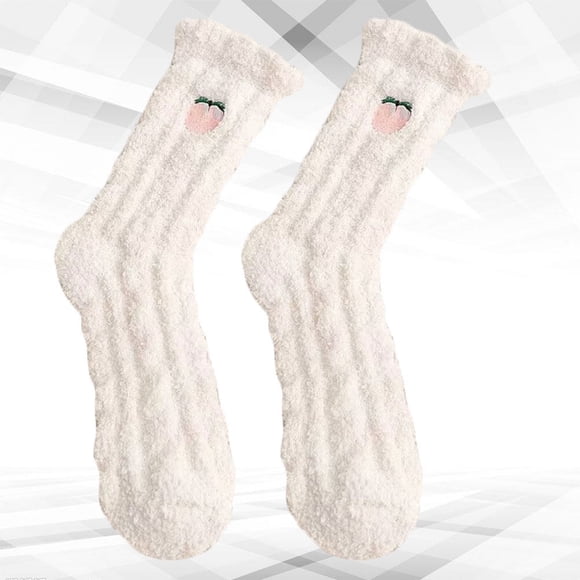 HEALEEP 1Par Medias Coral Fleece Con Patrón Para Uso Diario Y Ambiente Casual