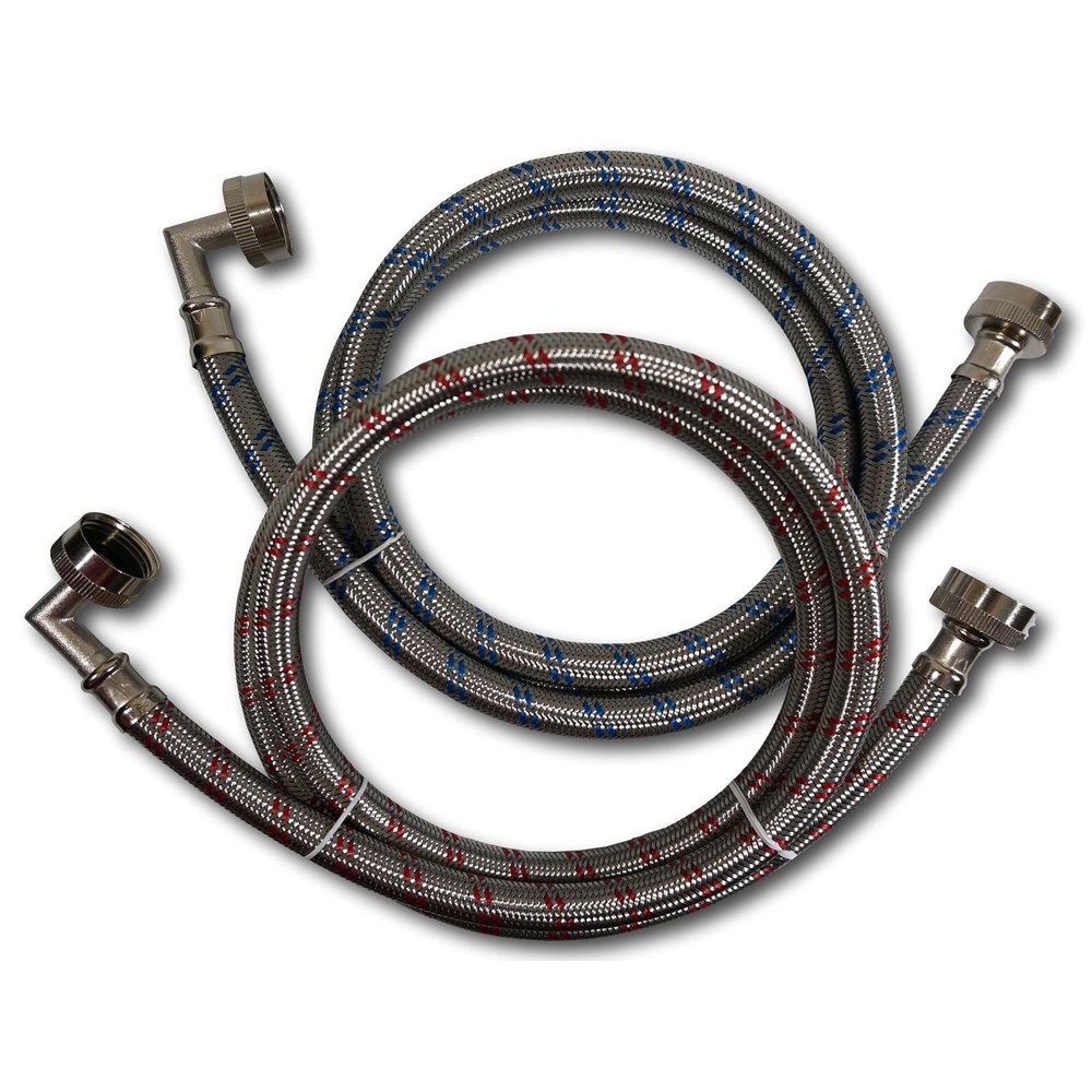 Premium Stainless Steel Washing Machine Hoses with 90 Degree Elbow, 5