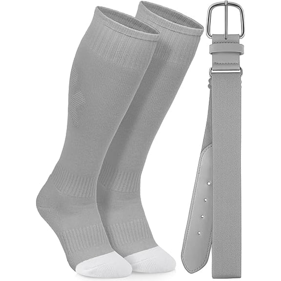 EryueerBaseball Socks and Belt Combo Youth Boys Softball Football Socks and Elastic Baseball Belts for Boys Girls