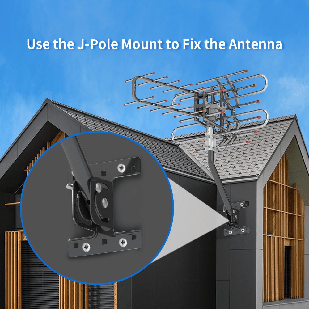 350°Rotation UV Dual Frequency 45-860MHz 22-28dB Open Antenna, Silver Gray