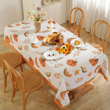 

Autumn Thanksgiving Waterproof Tablecloths Fall Harvest Pumpkin Table Covers Reusable Holiday Wedding Party Dining Table r