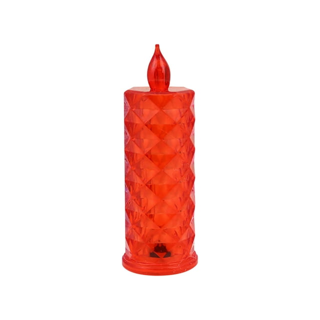 Led Night Lightflameless Candle Rose Pattern Refraction Projection Led Electronic Candle Atmospheric Night Light Table Decoration Imitation Crystal Lamp Marriage Proposal